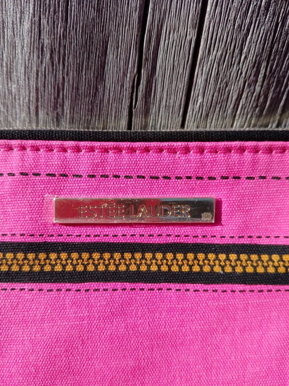 Estee Lauder Pop Art Pink Canvas Cosmetic Pouch with Lipstick Print New No Tags